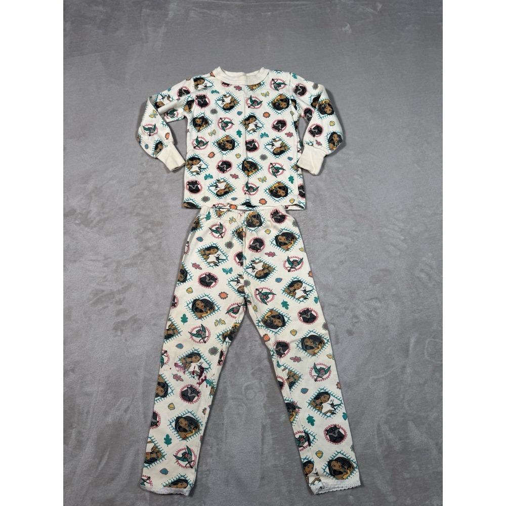 Vintage Pocahontas 2 Piece Pajamas Sleepwear Set Youth Girl's Size 6